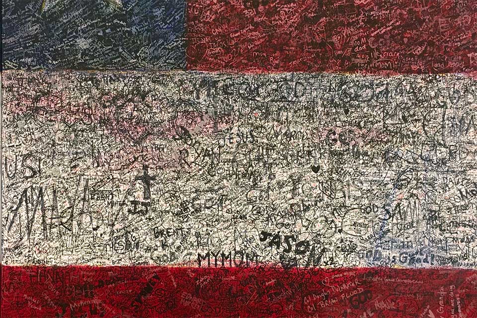 Multi layered hero messages on Hometown Hero at ArtPrize Seven