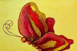 Acrylic butterfly painting for Broken Wings