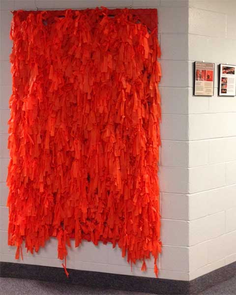Donated panel from the Color Me Orange&mdash;Color Me Kind installation