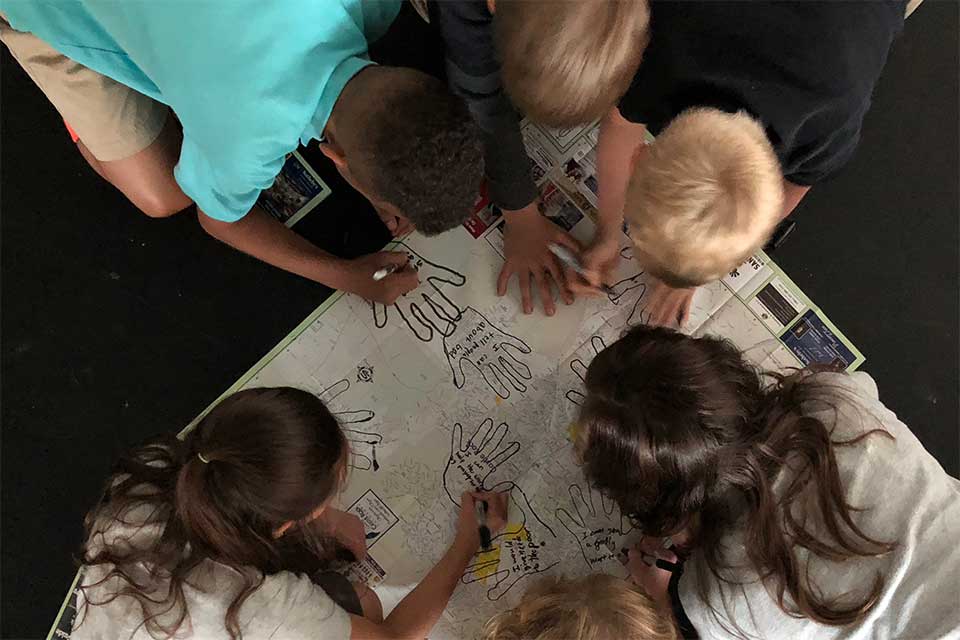 Open Hands with elementary students in Denver