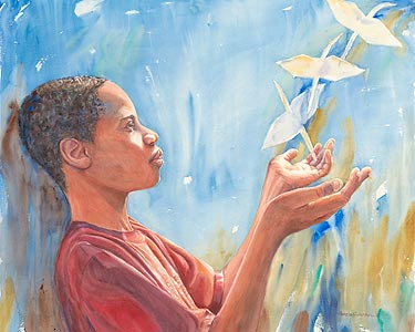 Watercolor painting - Wings of Life